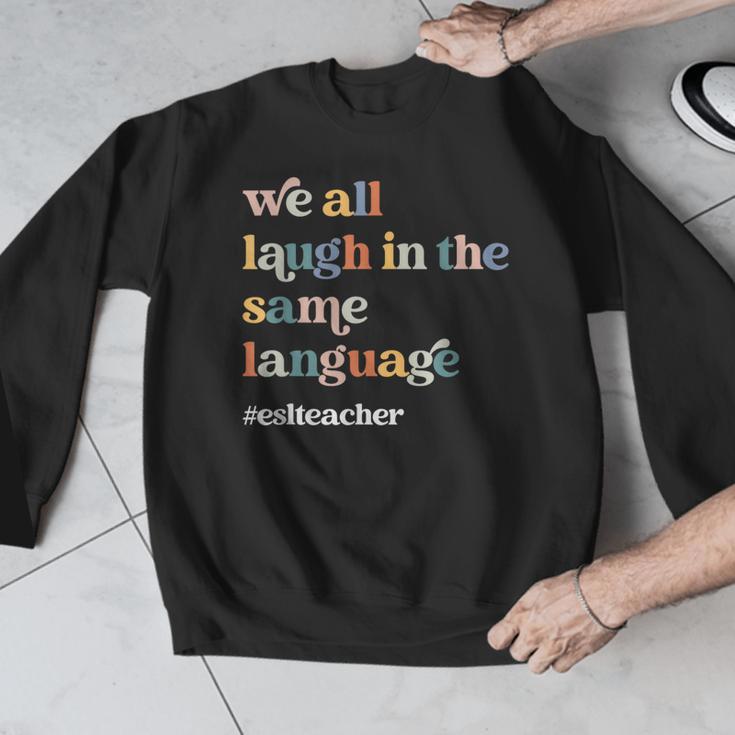 ESL Teacher ESOL Student Cute Retro Back To School First Day Men Graphic Sweatshirt, Esl Teacher Gifts, funny design