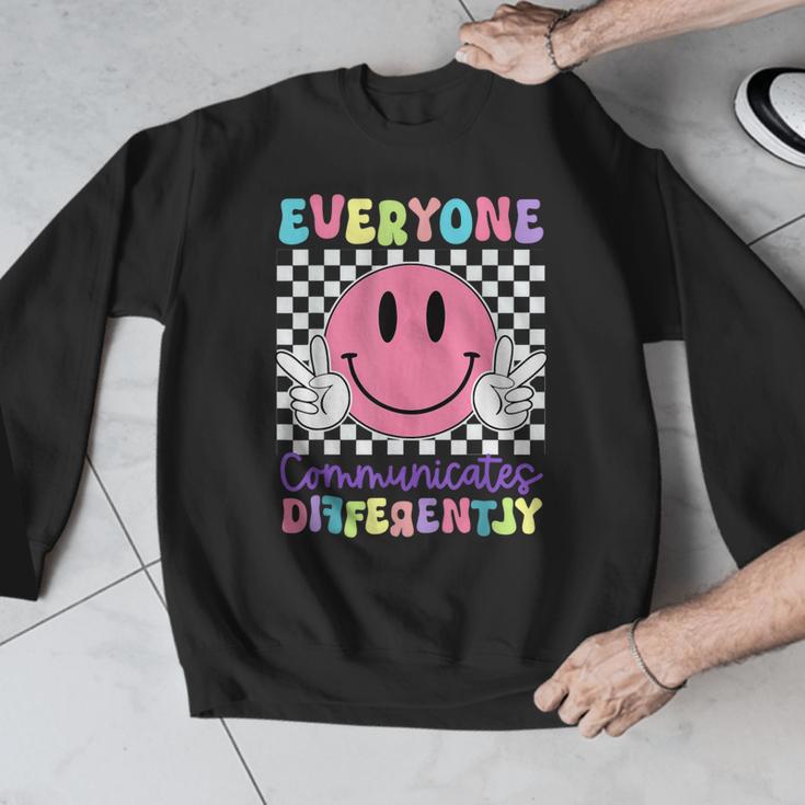 Everyone Communicates Differently Autism Awareness Teacher Men Graphic Sweatshirt, funny design Everyone Communicates Differently Autism Awareness Teacher Men Graphic Sweatshirt, funny design