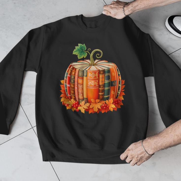 Fall Book Autumn Reading Teacher Halloween Pumpkin Season Men Graphic Sweatshirt, funny design