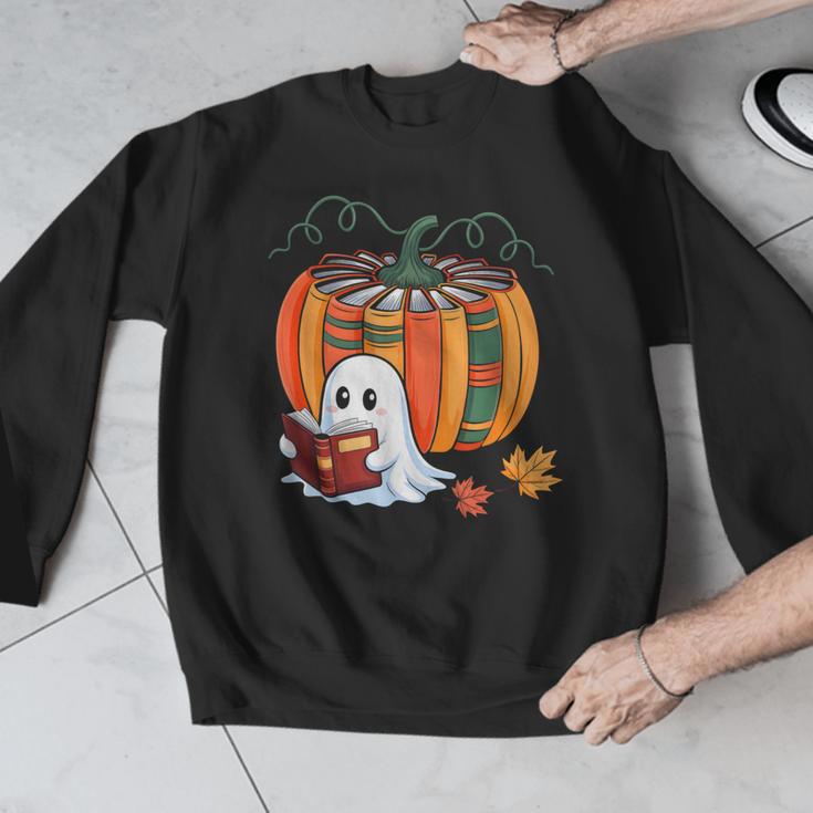 Fall Book Pumpkin Ghost Reading Books Halloween Teacher Men Graphic Sweatshirt, funny design Fall Book Pumpkin Ghost Reading Books Halloween Teacher Men Graphic Sweatshirt, funny design