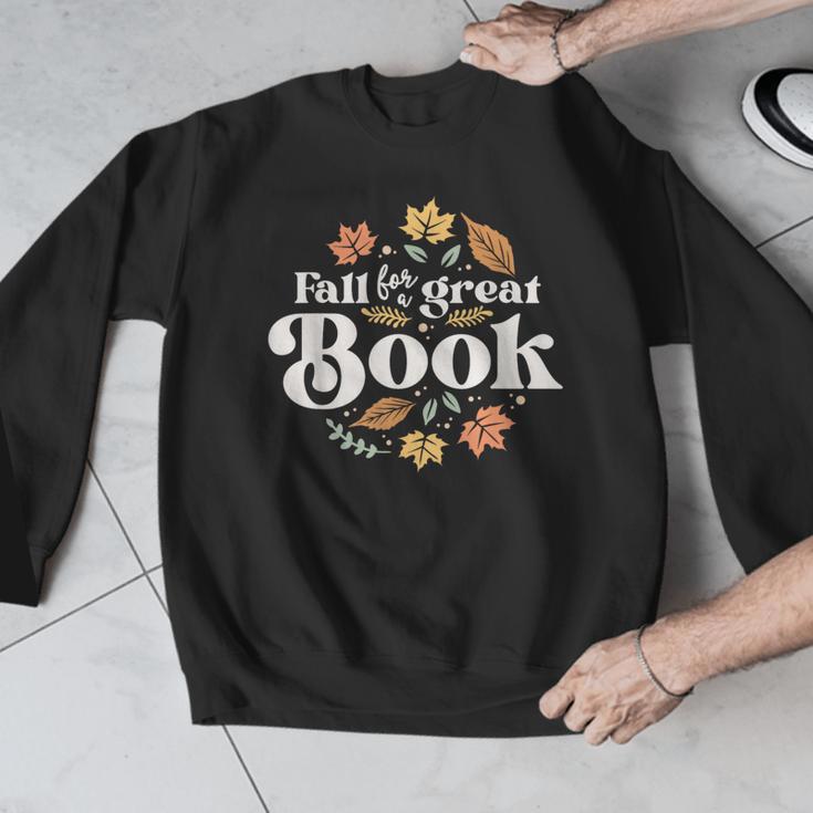 Fall For A Great Book Reading Librarian Autumn Teacher Men Graphic Sweatshirt, funny design