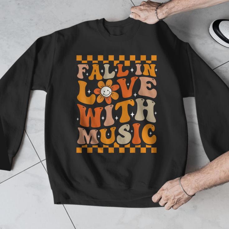Fall In Love With Music Groovy Thanksgiving Music Teacher Men Women Girls Kids Men Graphic Sweatshirt, Groovy Teacher Gifts, funny design Fall In Love With Music Groovy Thanksgiving Music Teacher Men Women Girls Kids Men Graphic Sweatshirt, Groovy Teacher Gifts, funny design