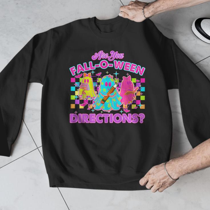 Are You Fall-O-Ween Directions Teacher Ghost Halloween Men Graphic Sweatshirt, funny design