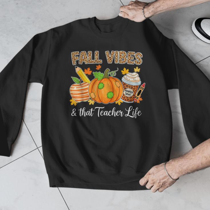 Fall Vibes And That Teacher Life Autumn Thanksgiving Men Graphic Sweatshirt, funny design Fall Vibes And That Teacher Life Autumn Thanksgiving Men Graphic Sweatshirt, funny design