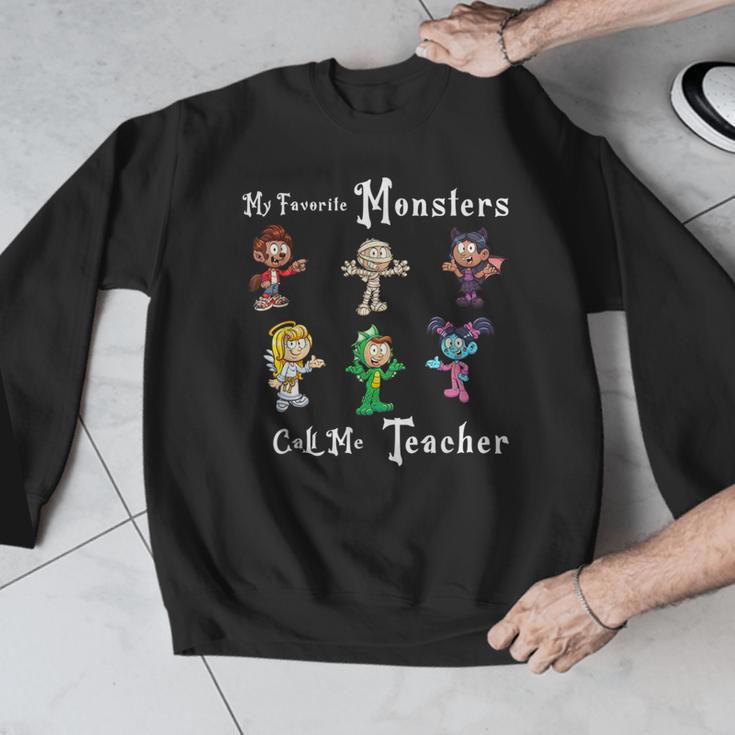 My Favorite Monsters Call Me Teacher Thank Mummy Vampire Bat Men Graphic Sweatshirt, funny design My Favorite Monsters Call Me Teacher Thank Mummy Vampire Bat Men Graphic Sweatshirt, funny design
