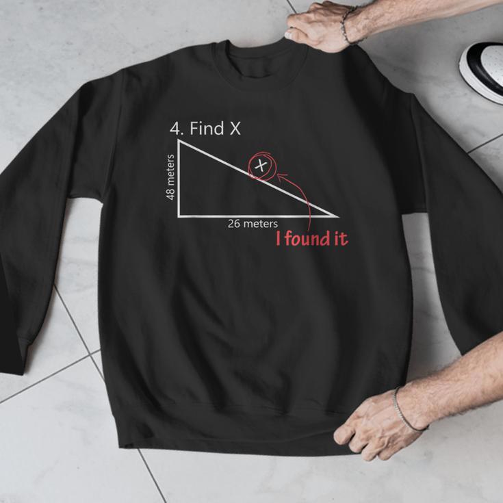Find X Math Teacher Graphic Sarcastic Novelty Dad Joke Men Graphic Sweatshirt, funny design