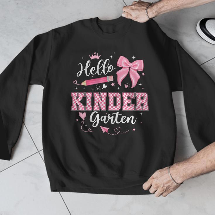 First Day Of School Teacher Girl Coquette Hello Kindergarten Men Graphic Sweatshirt, funny design First Day Of School Teacher Girl Coquette Hello Kindergarten Men Graphic Sweatshirt, funny design