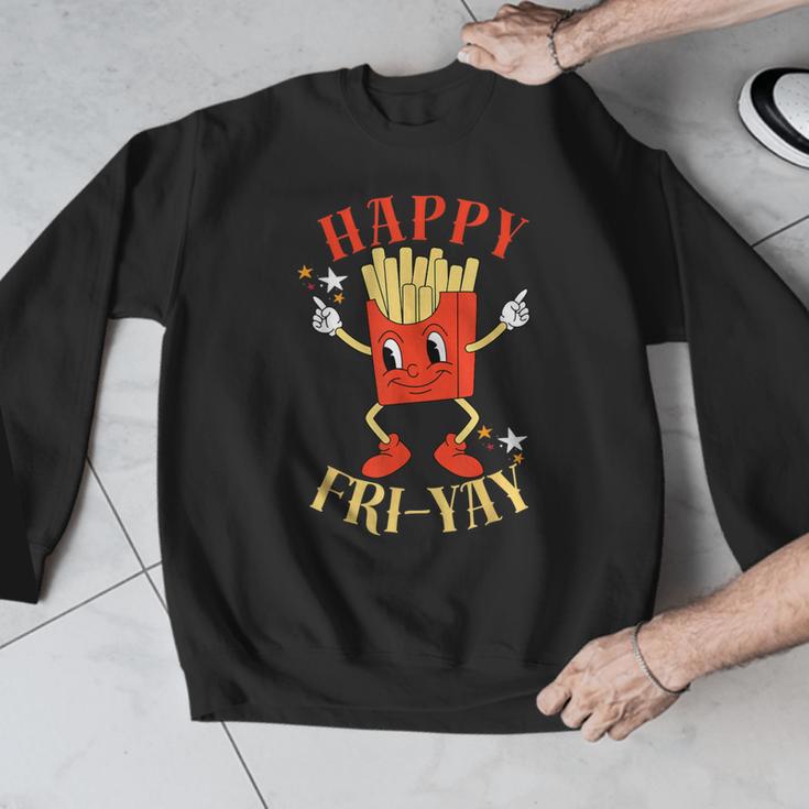 Fun Teacher Happy Fri Yay French Fries Friday Lovers Men Graphic Sweatshirt, funny design