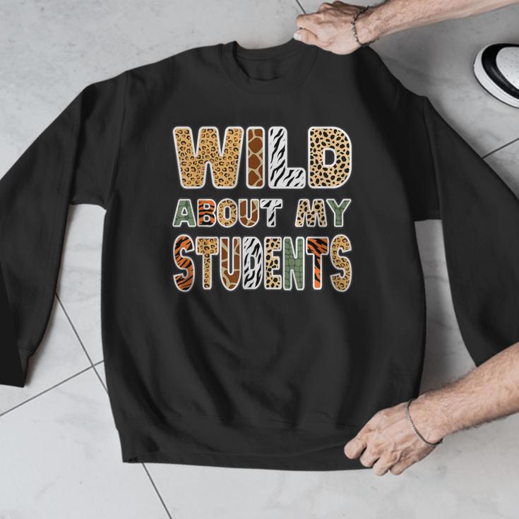 Fun Zoo Animal Print Teacher Shirts Wild About My Students Men Graphic Sweatshirt, funny design Fun Zoo Animal Print Teacher Shirts Wild About My Students Men Graphic Sweatshirt, funny design