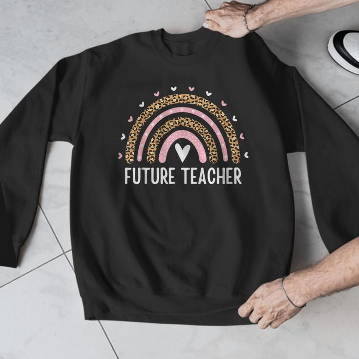 Future Teacher Kids Youth Girls Leopard Rainbow Women Men Graphic Sweatshirt, Future Teacher Gifts, funny design