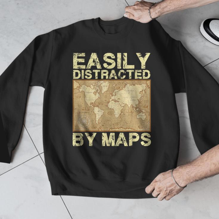 Geography Teacher Easily Distracted By Maps Men Graphic Sweatshirt, funny design Geography Teacher Easily Distracted By Maps Men Graphic Sweatshirt, funny design