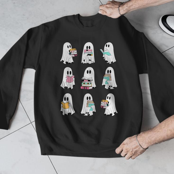 Ghost Reading Books Spooky Librarian Teacher Women Men Graphic Sweatshirt, funny design Ghost Reading Books Spooky Librarian Teacher Women Men Graphic Sweatshirt, funny design
