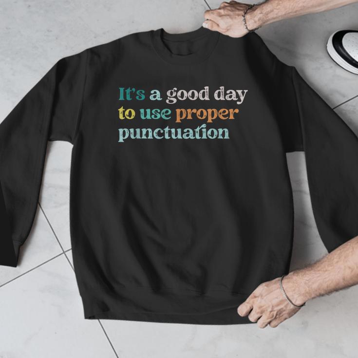 Grammar English Teacher It's a Good Day To Use Punctuation Men Graphic Sweatshirt, English Teacher Gifts, funny design