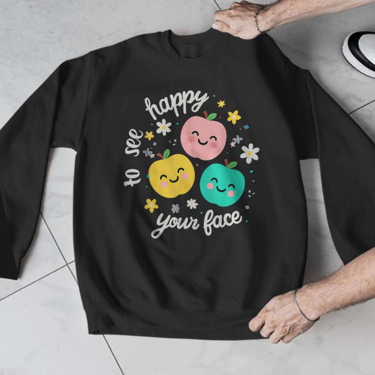 Groovy Happy To See Your Face Teacher School Appreciation Men Graphic Sweatshirt, Groovy Teacher Gifts, funny design