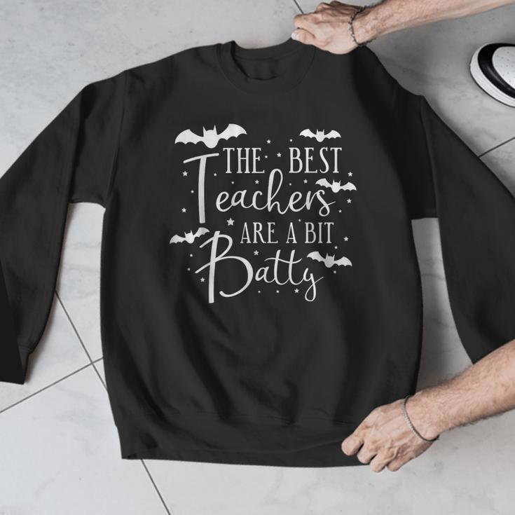 Halloween Best Teachers Are A Bit Batty Spooky Bats Men Graphic Sweatshirt, funny design