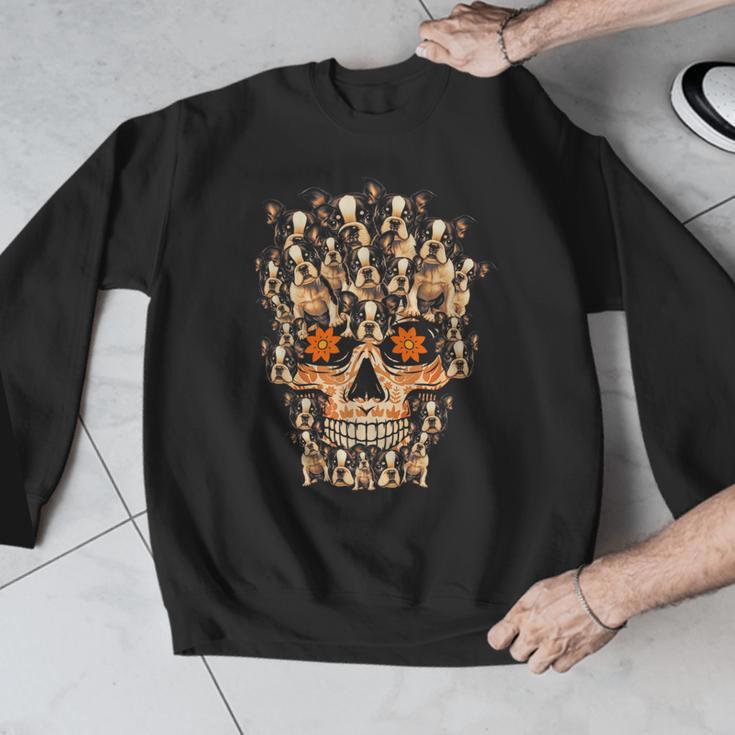 Halloween Costume Skull Boston Terrier Dog Lover For Men Women Kids Men Graphic Sweatshirt, Boston Terrier Halloween Gifts, funny design