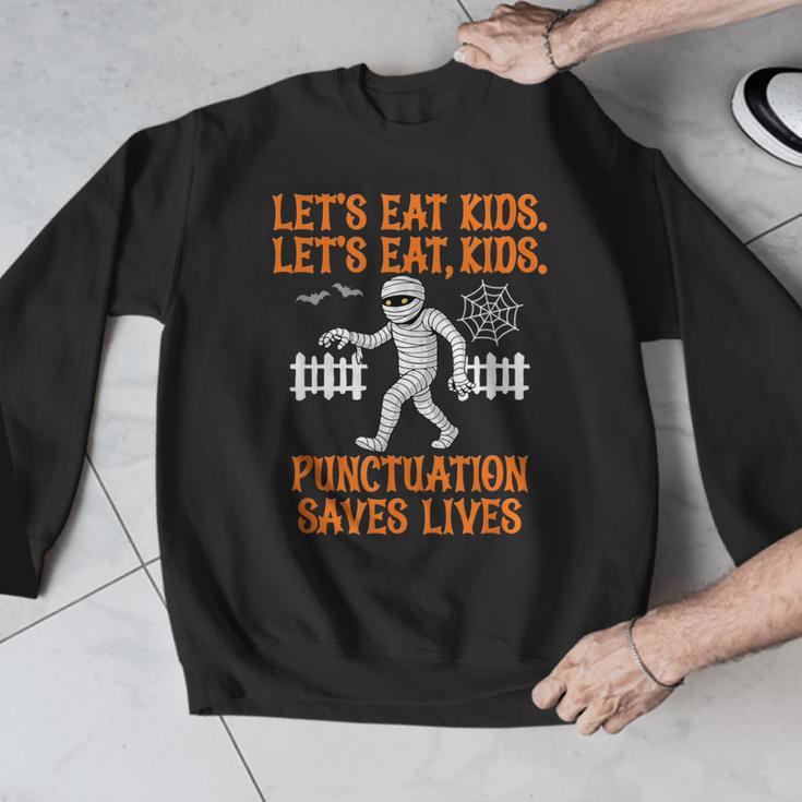 Halloween Lets Eat Kids Punctuation Teacher Men Graphic Sweatshirt, funny design Halloween Lets Eat Kids Punctuation Teacher Men Graphic Sweatshirt, funny design