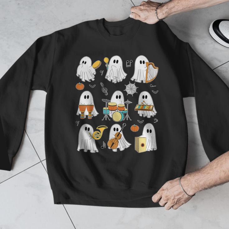 Halloween Ghost Music Teacher Playing Instruments Men Graphic Sweatshirt, funny design Halloween Ghost Music Teacher Playing Instruments Men Graphic Sweatshirt, funny design