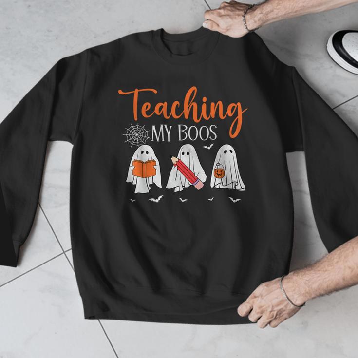 Halloween Ghost Teachers Teaching My Boos Costume Women Men Men Graphic Sweatshirt, funny design