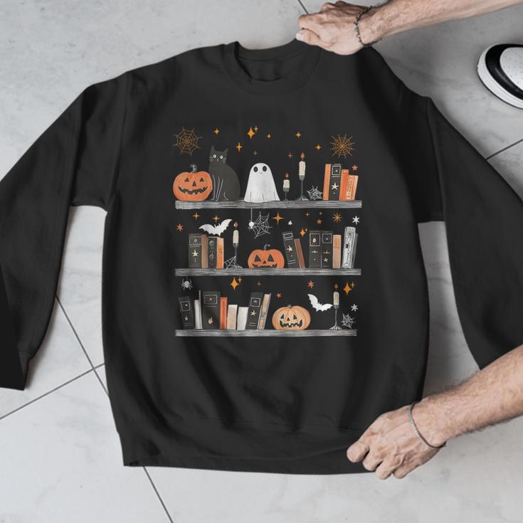 Halloween Library Ghost Books Teacher Spooky Trick Or Teach Men Graphic Sweatshirt, funny design