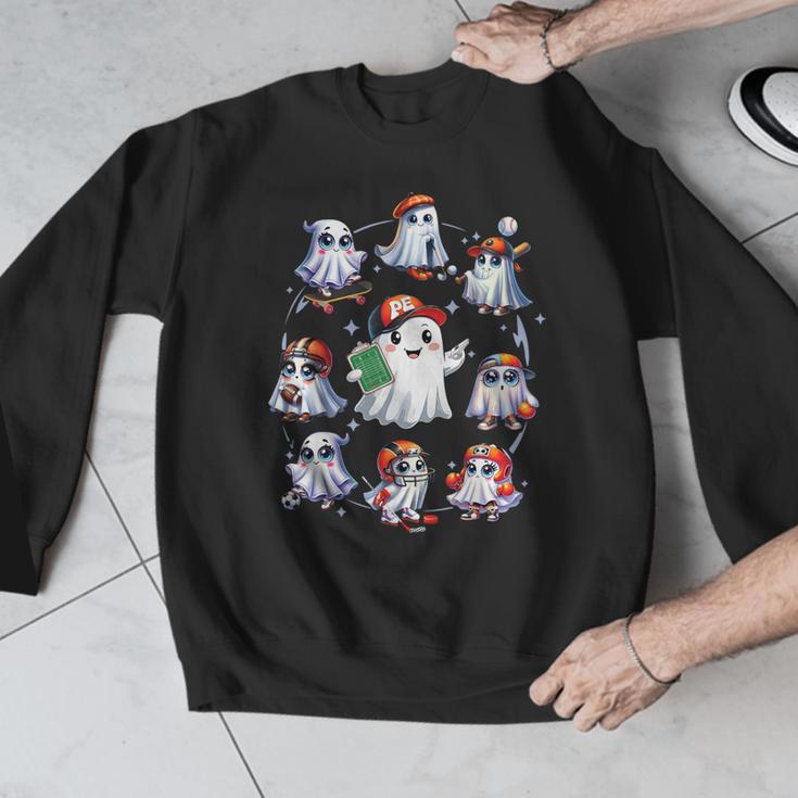 Halloween PE Teacher Ghost Playing Sports Physical Education Men Graphic Sweatshirt, Pe Teacher Gifts, funny design