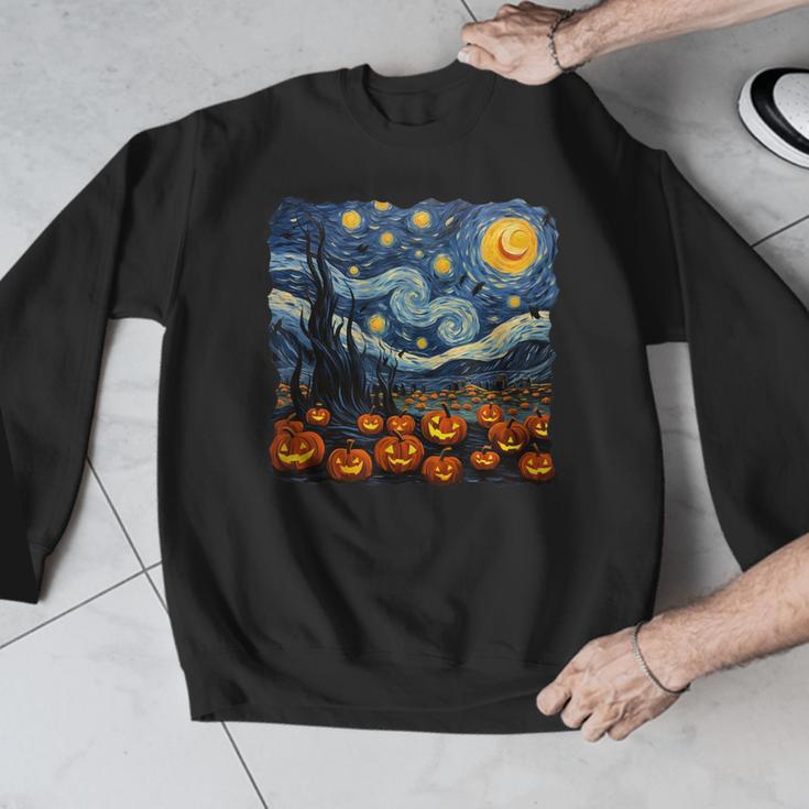 Halloween Pumpkin Starry Night Van Gogh Art Teacher Men Graphic Sweatshirt, funny design Halloween Pumpkin Starry Night Van Gogh Art Teacher Men Graphic Sweatshirt, funny design