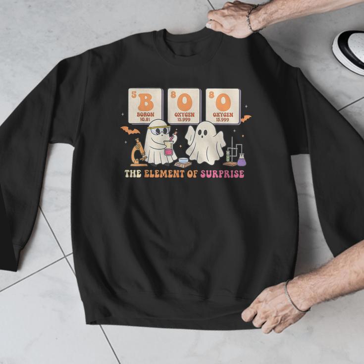 Halloween Science Teacher Boo Ghost The Element Of Surprise Men Graphic Sweatshirt, Science Teacher Gifts, funny design