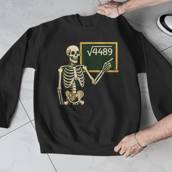 Halloween Skeleton 67 Meme Square Root 4489 Math Teacher Men Graphic Sweatshirt, funny design
