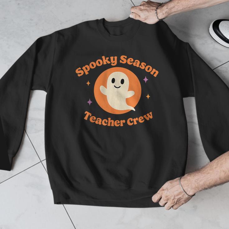 Halloween Teacher Crew Spooky Season Retro Ghost Men Graphic Sweatshirt, funny design