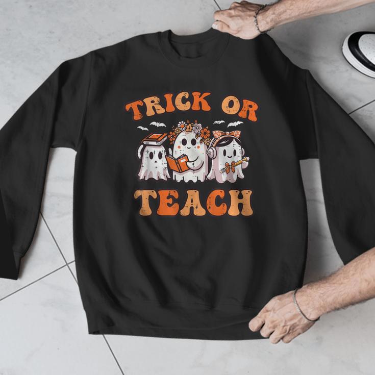 Halloween Teacher Ghosts Trick Or Teach Retro Costume Women Men Graphic Sweatshirt, funny design Halloween Teacher Ghosts Trick Or Teach Retro Costume Women Men Graphic Sweatshirt, funny design