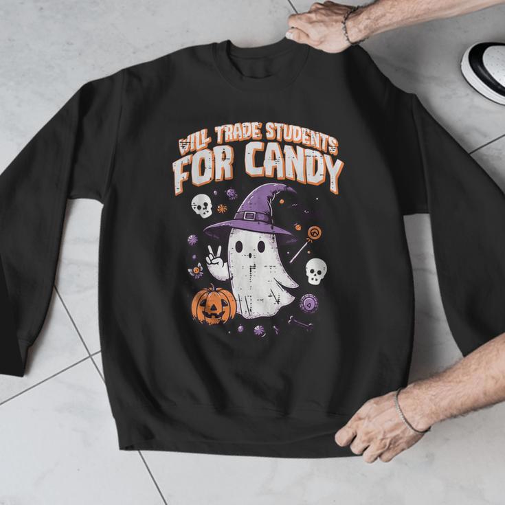 Halloween Teacher Trade Students For Candy Costume Women Men Graphic Sweatshirt, funny design
