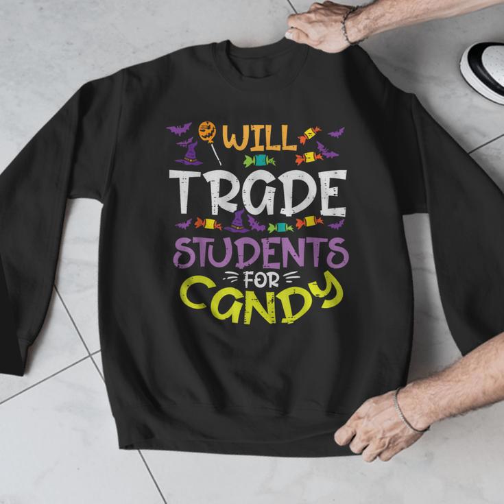 Halloween Teacher Will Trade Students For Candy Women Men Men Graphic Sweatshirt, funny design