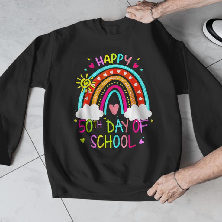 Happy 50th Days Of School Rainbow Teacher 50 Days Smarter Men Graphic Sweatshirt, funny design Happy 50th Days Of School Rainbow Teacher 50 Days Smarter Men Graphic Sweatshirt, funny design