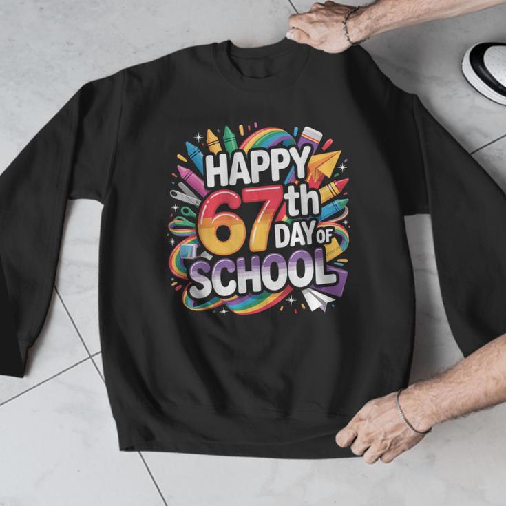 Happy 67 Days Of School Meme 100 Day Of School Teacher 6 7 Men Graphic Sweatshirt, funny design