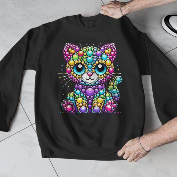 Happy Dot Day Colorful Polka Dot Cat Kitten Teachers Kids Men Graphic Sweatshirt, funny design