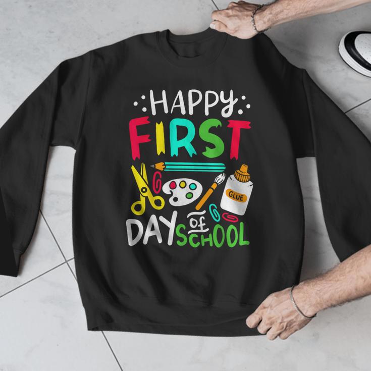 Happy First Day Of School Teacher Back To School Student Men Graphic Sweatshirt, funny design Happy First Day Of School Teacher Back To School Student Men Graphic Sweatshirt, funny design