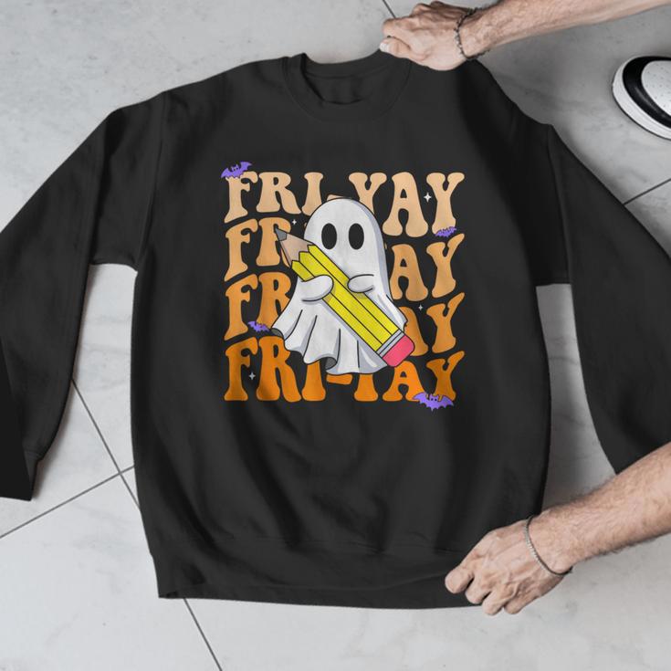 Happy Fri-Yay Friday Lovers Groovy Teacher Life Halloween Men Graphic Sweatshirt, Groovy Teacher Gifts, funny design Happy Fri-Yay Friday Lovers Groovy Teacher Life Halloween Men Graphic Sweatshirt, Groovy Teacher Gifts, funny design