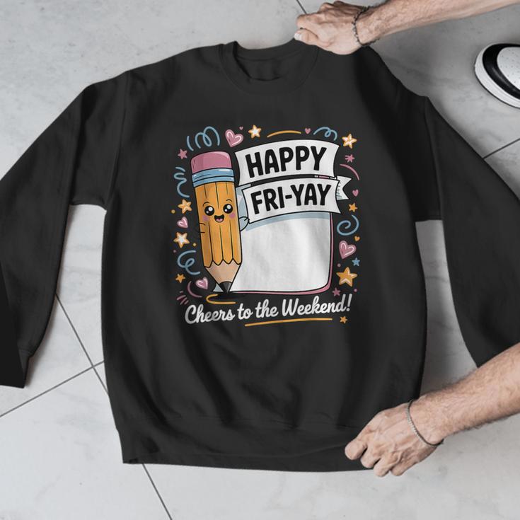 Happy Fri-Yay Teacher Fry Yay Friday Weekend Men Graphic Sweatshirt, funny design