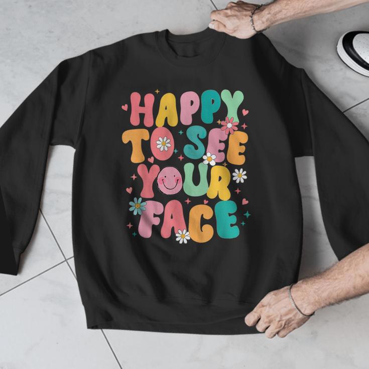 Happy To See Your Face Teacher Disco Ball Back To School Men Graphic Sweatshirt, funny design Happy To See Your Face Teacher Disco Ball Back To School Men Graphic Sweatshirt, funny design
