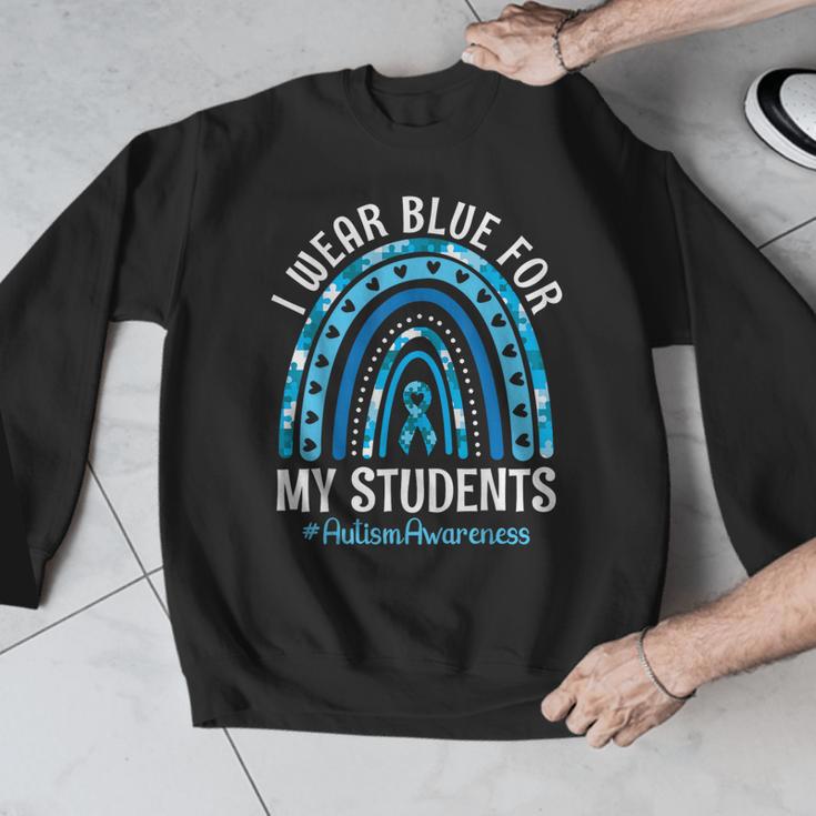 Happy Teacher I Wear Blue For My Students Autism Awareness Men Graphic Sweatshirt, funny design