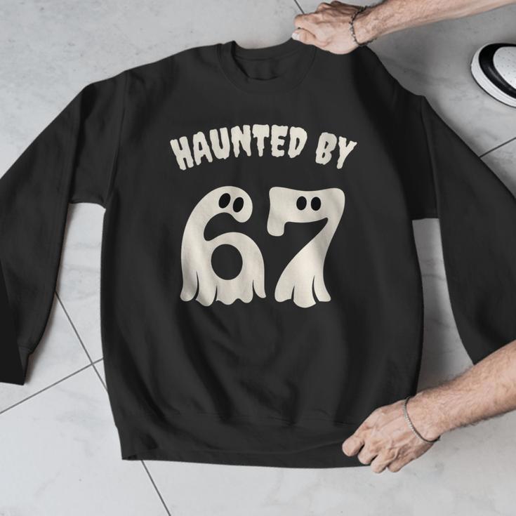 Haunted By 67 Teacher Halloween 6 7 Shirt Men Graphic Sweatshirt, funny design