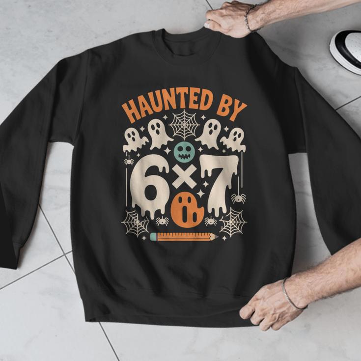 Haunted By 6x7 Math Teacher Halloween Pun Men Graphic Sweatshirt, funny design Haunted By 6x7 Math Teacher Halloween Pun Men Graphic Sweatshirt, funny design