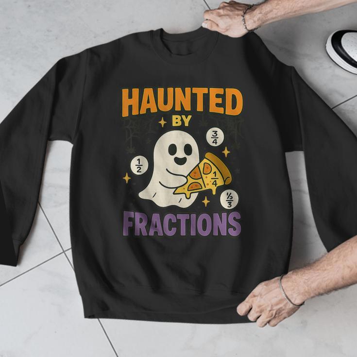 Haunted By Fractions Math Halloween Teacher Men Graphic Sweatshirt, funny design