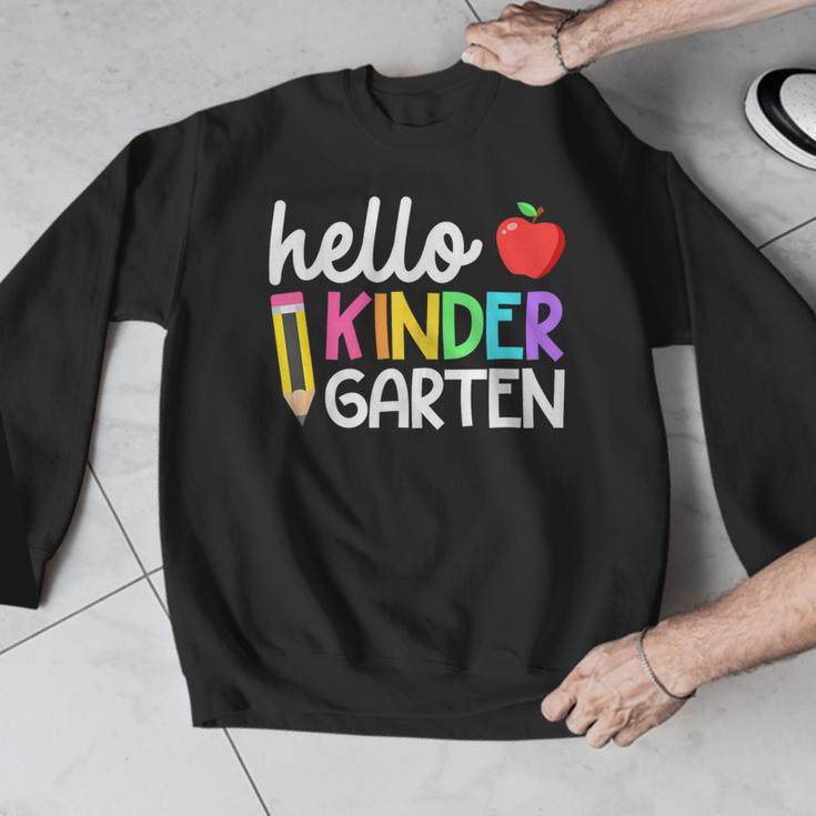 Hello Kindergarten Team Kinder Back To School Teacher Kids Men Graphic Sweatshirt, funny design Hello Kindergarten Team Kinder Back To School Teacher Kids Men Graphic Sweatshirt, funny design