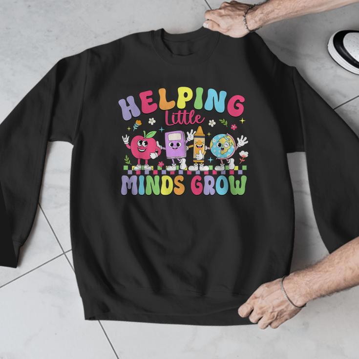 Helping Little Minds Grow Teacher Life Back To School Men Graphic Sweatshirt, funny design Helping Little Minds Grow Teacher Life Back To School Men Graphic Sweatshirt, funny design