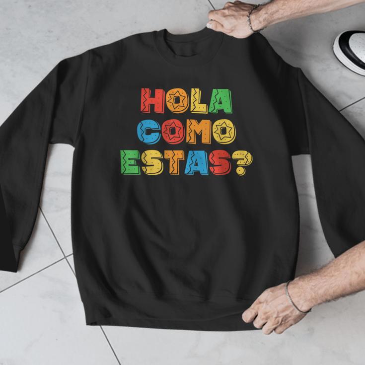 Hola Como Estas Spanish Teacher Fiesta Party Banners Men Graphic Sweatshirt, funny design