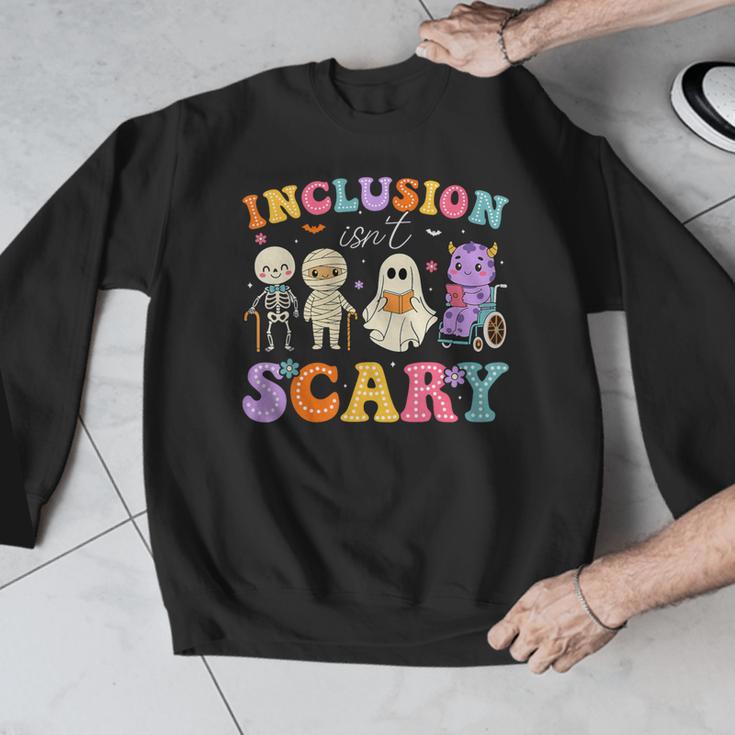 Inclusion Isn't Scary Ghost Halloween SLP Sped Teacher Men Graphic Sweatshirt, funny design Inclusion Isn't Scary Ghost Halloween SLP Sped Teacher Men Graphic Sweatshirt, funny design