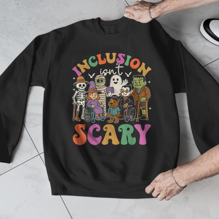 Inclusion Isnt Scary Halloween Skeleton Ghost Sped Teacher Men Graphic Sweatshirt, funny design Inclusion Isnt Scary Halloween Skeleton Ghost Sped Teacher Men Graphic Sweatshirt, funny design