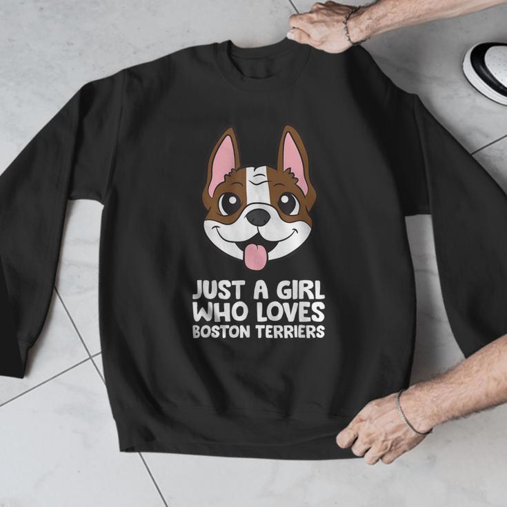 Just a Girl Who Loves Boston Terriers Men Graphic Sweatshirt, funny design