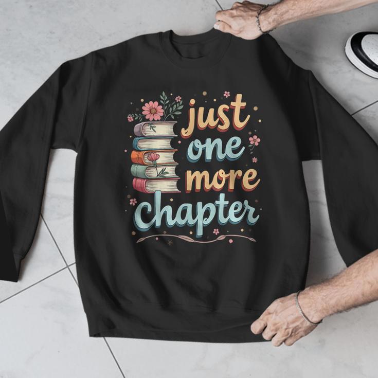 Just One More Chapter Book Reading Floral Teacher Book Lover Men Graphic Sweatshirt, funny design